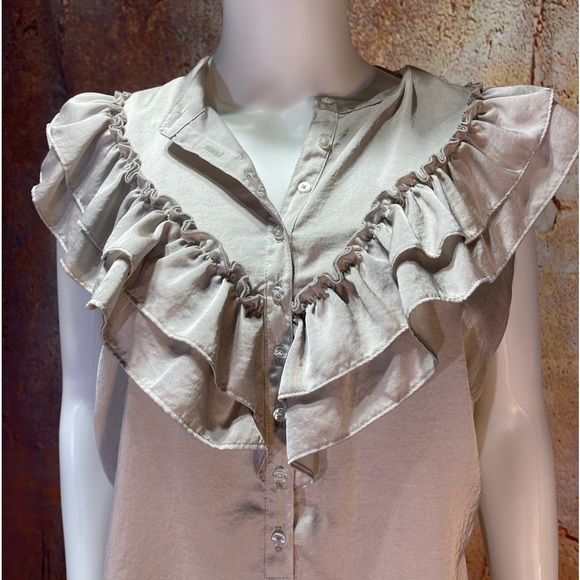 Taupe Silky Blouse - Picture 2 of 4